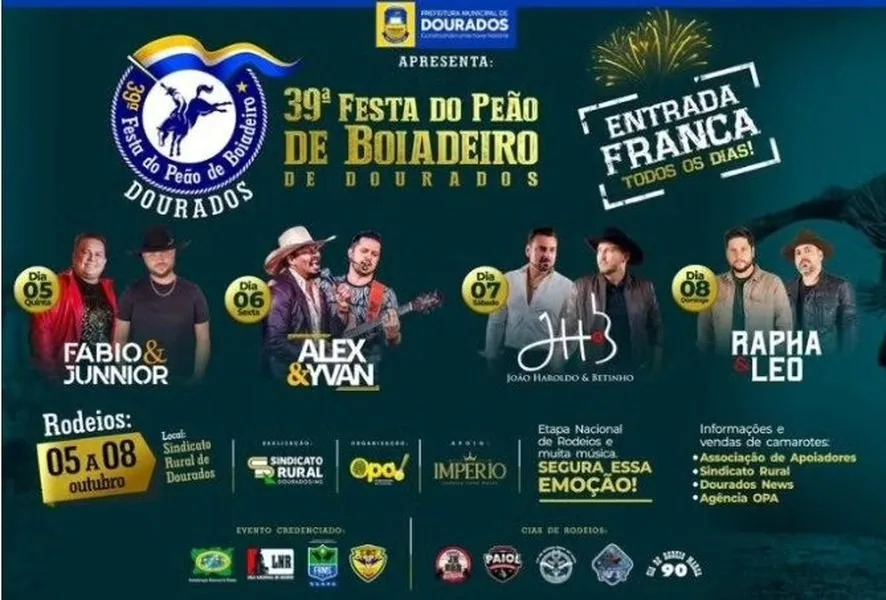 Festa do Peão de Boiadeiro começa nesta quinta e terá entrada gratuita