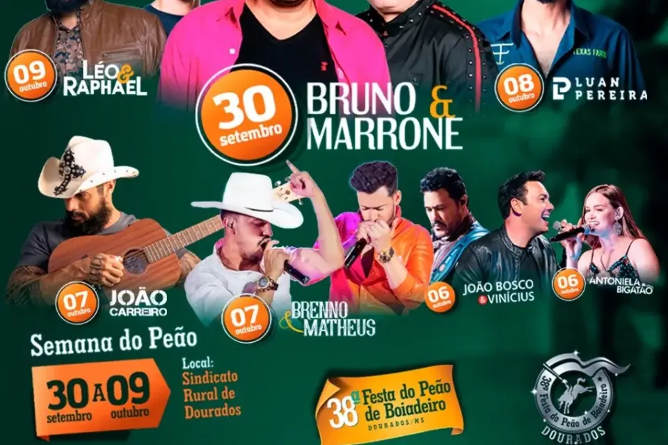 Show do Bruno&Marrone abre oficialmente a 38ª Festa do Peão de Boiadeiro de Dourados