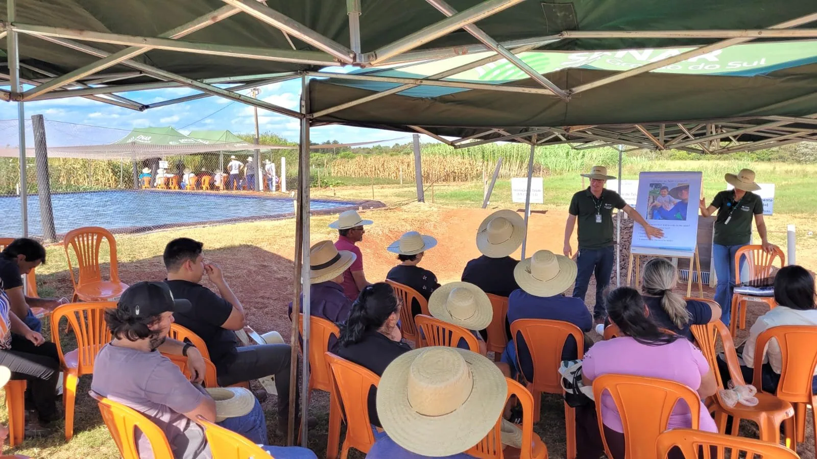 Técnicas sobre cuidados com o solo e oxigênio na piscicultura são temas durante a Expoagro