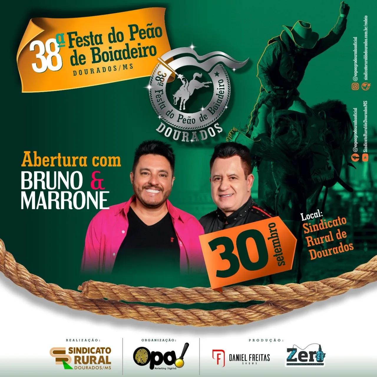 Show de Bruno&Marrone abre Semana do Peão em Dourados no dia 30 de setembro