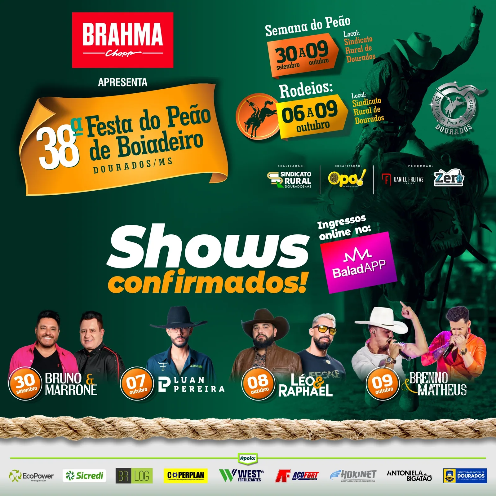 38ª Festa do Peão de Boiadeiro de Dourados confirma atrações musicais; confira