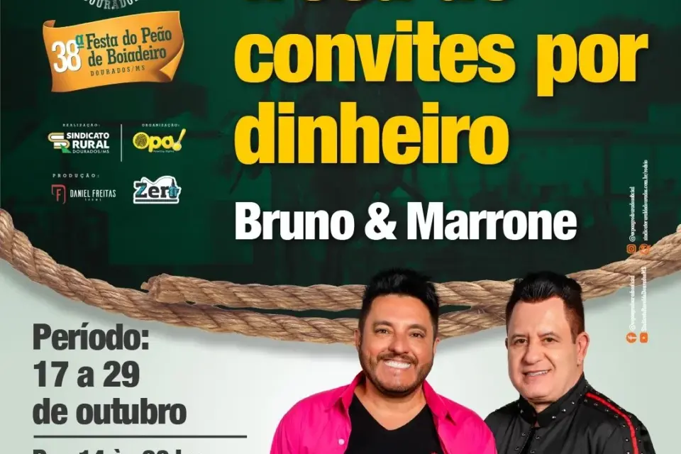 Troca de convites por dinheiro do show Bruno&Marrone será de 17 a 29 de outubro no Shopping Avenida Center