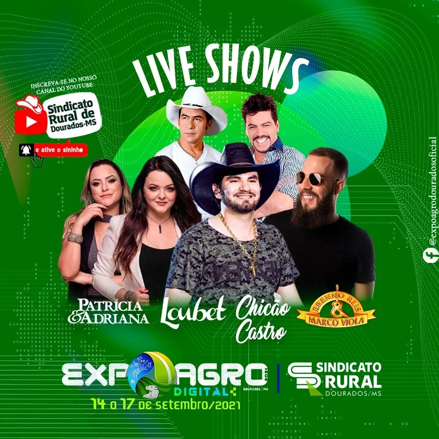 Expoagro Digital terá live shows com artistas regionais